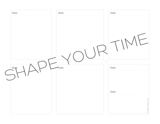 Horizontal Layout of Undated Origami Day Weekly Planning Sheet