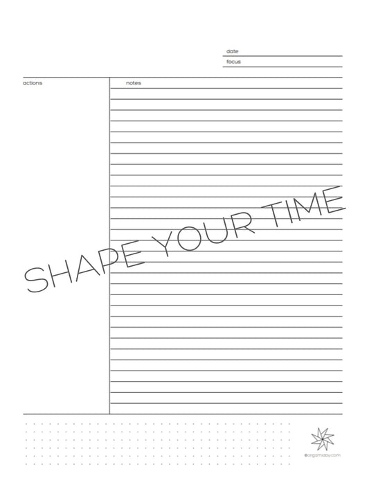 Digital Productivity Pad for use on a tablet